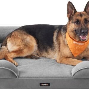 Feandrea Orthopaedic Dog Sofa Bed, XL, Raised Sides, Non-Slip Bottom