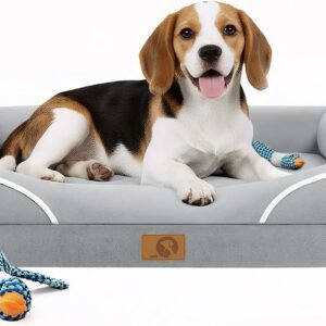 L'AGRATY Memory Foam Orthopedic Dog Beds Small Crate Dog Pad 60x70cm