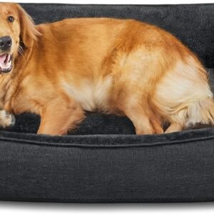 Feandrea Dog Bed, Raised Edges, Washable Cover, L, 110 x 75 x 27 cm