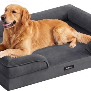 Feandrea Orthopaedic Dog Sofa Bed, XL, Raised Sides, Non-Slip Bottom