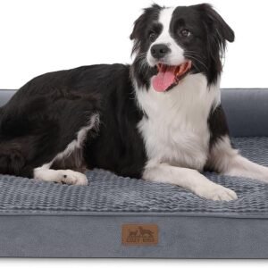 COZY KISS Orthopedic Dog Bed Washable for Extra Large Dogs, XL Grey