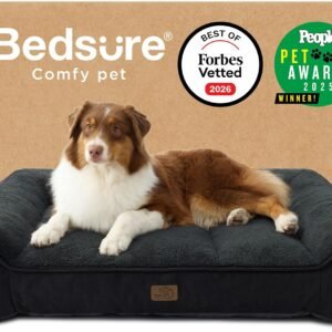 Bedsure Extra Thick Supportive Orthopedic Dog Bed Sofa Large 96x71cm, Black
