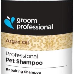 GROOM PROFESSIONAL Argan Oil Dog Shampoo - Nourishing & Repairing Shampoo for Dogs - Soothing Relief for Sensitive Dry or Itchy Skin - Restores Damaged Coat w/Vitamin E to Prevent Matted Coats, 1L