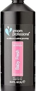GROOM PROFESSIONAL Baby Fresh Dog Shampoo - Soothing Baby Powder Dog Shampoo - Gentle for Sensitive or Itchy Skin - Removes Dandruff & Smelly Puppy Odours, w/Aloe Vera to Help Itching Relief, 1L