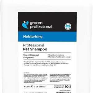 GROOM PROFESSIONAL Coconut Moisturising Dog Shampoo for Itchy Skin - Soothing for Dry Itchy Skin - Reduces Skin Irritation - Coconut Oil to Condition Coat & Remove Dandruff - Gentle for Puppies, 4L