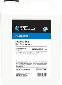 GROOM PROFESSIONAL Coconut Moisturising Dog Shampoo for Itchy Skin - Soothing for Dry Itchy Skin - Reduces Skin Irritation - Coconut Oil to Condition Coat & Remove Dandruff - Gentle for Puppies, 4L