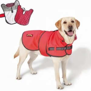 TAIL BLAZERS 2-in-1 Waterproof Dog Coat Raincoat (XL/Red) | All-season dog raincoat with detachable quilted liner, windproof breathable fabric, and rear...
