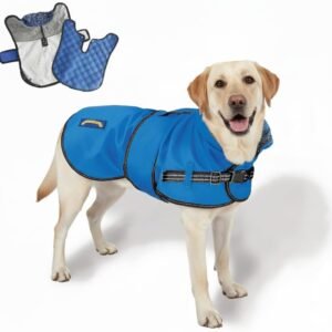 2-in-1 Waterproof Dog Coat Raincoat (XL/Blue)