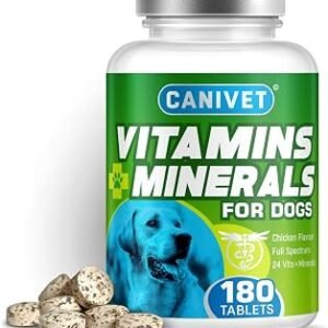Multivitamins for Dogs | 180 x Chicken Flavour Tablets | 24 x Essential Dog Vitamins & Minerals | Full Spectrum Health Supplement for Dogs | Up-to 1 x Year?s Supply | Premium Quality