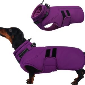 IECOii Dog Jackets for Medium Dogs,Waterproof Winter Coat with Harness,Reflective Adjustable Hook&Loop Warm Dog Snowsuit for Cold Weather,Fleece...