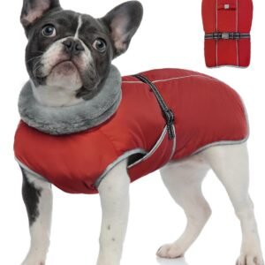 Kuoser Dog Coat Waterproof Warm Dogs Jacket Winter Coat with Harness, 3XL