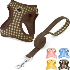 OFFCUP Dog Harness and Leash Set, Mesh Reflective Breathable Dog Harness