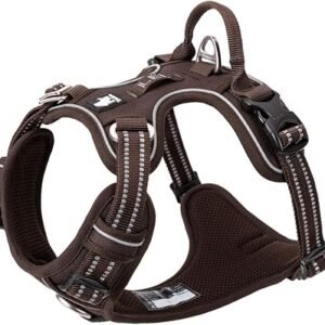 Truelove No-Pull No Overhead Reflective Dog Harness,Brown, M