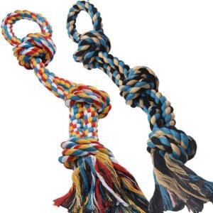 Giant XL Dog Rope Toys for Aggressive Chewers,2 Heavy Duty Ropes | Weights 800g Indestructible Rope Toy for Large Breed Puppy, 100% Cotton Strong Rope for...