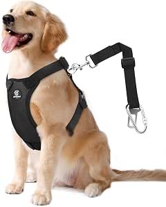 VavoPaw Dog Seat Belt Vest Harness for Car, 2 In 1 Seatbelt Buckle
