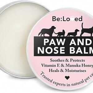Be:Loved - Be:Soft Dog Paw Balm - Dog Accessories, Horse and Cat Essentials - Natural Paw & Nose Pet Care with Vitamin E, Manuka Honey & Shea Butter - Handmade in the UK - 60g