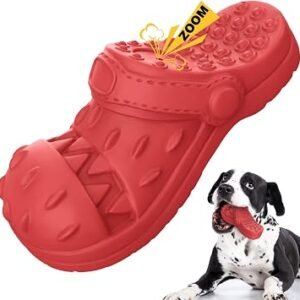 RUXAN Dog Chew Toys Indestructible - Squeaky Interactive Dog Toys for Teeth Cleaning, Rubber Chew Toy with Beef Flavor for Small Medium Large Aggressive Chewers