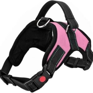 FYY Dog Harness No Pull, Breathable Adjustable Pet Vest, Reflective Oxford Easy Control Dog Harness with Sturdy Handle for Small Medium Large Dogs S-Pink