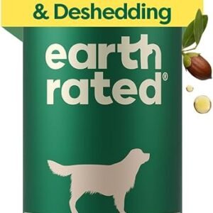 Earth Rated 3-in-1 Deshedding Dog Shampoo and Conditioner, Deodorizing Oatmeal Shampoos for Dogs and Puppies, Great for Smelly Pets, White Tea and Basil Scent, 473 ml