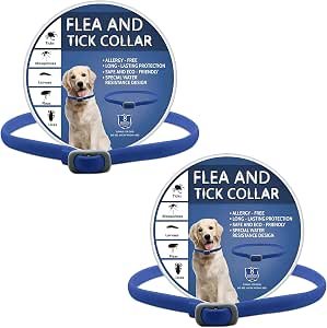 Dog Repellent Collar 2 Pack, Adjustable 65cm Water-Resistant Repellent Collar, Long-Lasting Natural Protection, Cut-to-Size Design for Small Medium Large Dogs (Dark Blue)