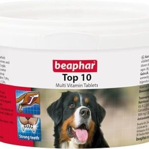 Beaphar - Top 10 Multi-Vitamin Tablets for Dogs - Daily Essential Supplement ? With Vitamins A, B, D, E and Minerals, Supports a Healthy Immune System, Skin & Coat, Strong Bones & Teeth - 180 Tablets