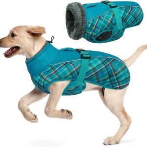 Dog Coat With Harness - Waterproof Winter Jacket for Small Medium Large Dogs, Warm Cold Weather Coat With Built-In Harness (green, S)