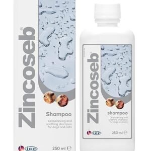 Zincoseb Dog & Cat Shampoo for Greasy, Flaky & Itchy Skin, 250 ml
