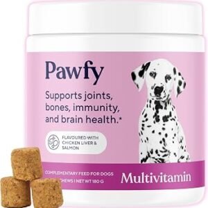Pawfy Dog Multivitamin Chews - 23 Active Ingredients & Omega 3 | 60 Chews