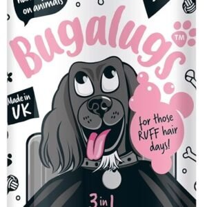 BUGALUGS 3-in-1 Dog Shampoo, Conditioner & Detangler ? Raspberry & Lemon Scented Grooming for Smelly Dogs, Puppy Coat Care, Pet Accessories (500ml) (BSDTCDE500)