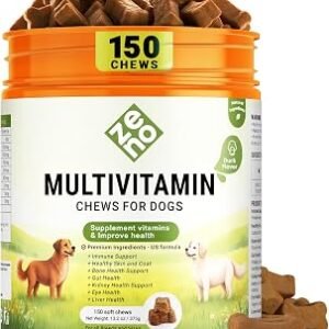 Dog Vitamins, 150 Chews for Immune, Joint and Digestive Support, Duck