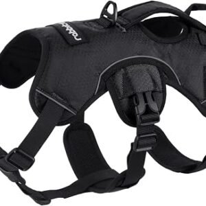 rabbitgoo Escape Proof Dog Harness Medium with Large Handle, Black