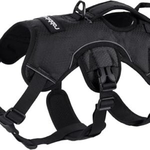 rabbitgoo Escape Proof Dog Harness Medium with Large Handle, Black