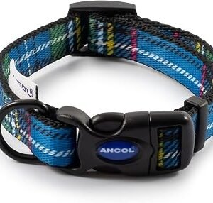 Ancol Nylon Adjustable Collar, 20-30 cm, Tartan Blue