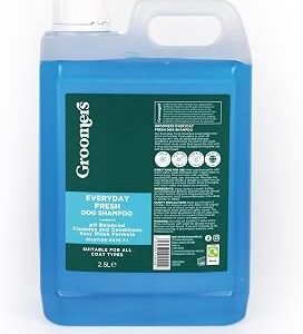Groomers Everyday Fresh Dog Shampoo for Dog Grooming 2.5L - Long Lasting Fragrance - Cleanses and Conditions - pH Balanced, Vegan, Paraben Free Easy Rinse - Suitable for All Coats