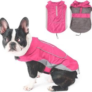 Kuoser Dog Coat Waterproof Warm Dogs Jacket Winter Coat with Harness, 3XL