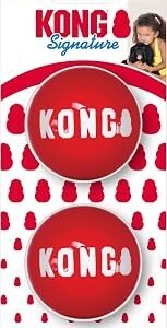 KONG Signature Balls Fetch Toy, Medium, 2-Pack