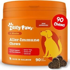 Zesty Paws Aller-Immune Chews for Dogs, Rich in Salmon, 90 Chews