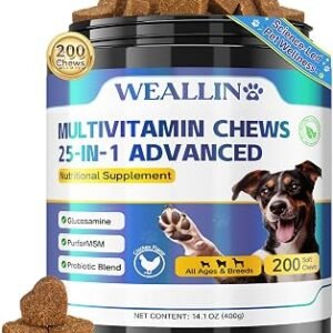 Dog Vitamins and Supplements with Glucosamine Probiotics 200ct Chicken