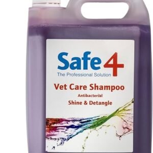 Safe4 Vet Care Animal Shampoo (Blackberry) 5L ? Antimicrobial & Antifungal | Professional **Detangling**, Degreasing & High-Gloss Shine