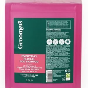 Groomers Everyday Floral Dog Shampoo for Dog Grooming 2.5L - Long Lasting Fragrance - Cleanses and Conditions - pH Balanced, Vegan, Paraben Free, Easy Rinse - Suitable for All Coats