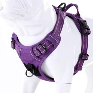 Truelove Soft Front Dog Harness .Reflective No Pull Harness with Handle and 2 Leash Attachments