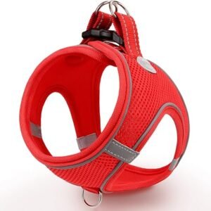 Joytale Step-in Dog Harness, Soft Breathable Mesh, Red M