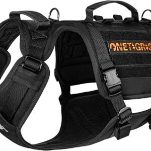 OneTigris Dog Harness, Titan-Flow Metal Buckle Harness, Black XL