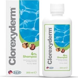 Clorexyderm 4% Chlorhexidine Dog Shampoo, Deep Cleansing Coat Wash, 200 ml