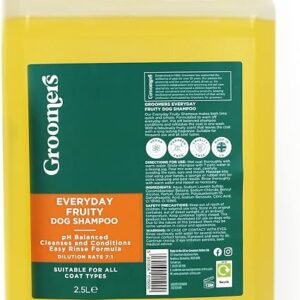 Groomers Everyday Fruity Dog Shampoo for Dog Grooming 2.5L - Long Lasting Fragrance - Cleanses and Conditions - pH Balanced, Vegan, Paraben Free, Easy Rinse - Suitable for All Coats