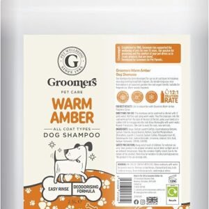 Groomers Professional Dog Shampoo Warm Amber 2.5L - pH Balanced and Paraben-Free - Quick Wash & Easy Rinse - Gentle Formula Suitable For Any Coat Type - Vegan-Friendly - Made in the UK