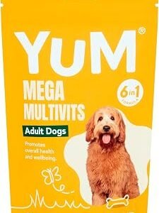 YuM Adult Mega MultiVits Dog Vitamins, 6-in-1 Daily Vitamins and Supplements for Joints, Gut health, Heart and Vision, Aged 6+, 30 Multivitamin Chews