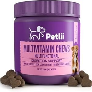 Multivitamin Chews - 120 Bacon Dog Chews | Vitamins, Omegas and Probiotics | Healthy Joints and Gut, Prevent Itching and Improve Vitality