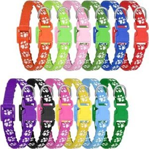 12-Pack Puppy Collars,Quick Release Buckle(M)