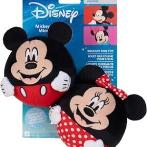 Disney Mickey Mouse and Minnie Mouse Plush Dog Toy 2-Pack - Two 3.5-Inch Plush with Squeakers Inside